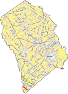 Effingham County Georgia GIS Map showing county boundaries, major roads, cities, highways, rivers, and geographic features.