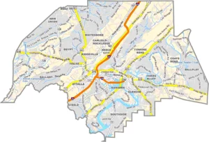 Etowah County Alabama GIS Map Showing County Boundaries