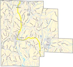 Fayette County Alabama GIS Map Showing County Boundaries
