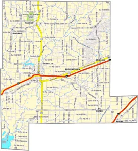 Fayette County Illinois GIS map showing county boundaries and location