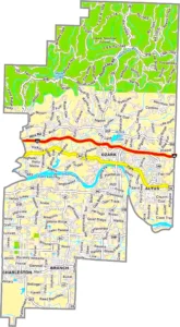 Franklin County Arkansas GIS Map showing county boundaries, roads, cities, and geographic features.