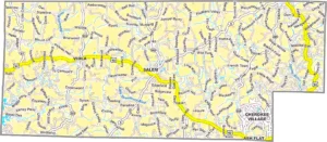Fulton County Arkansas GIS Map showing county boundaries, roads, cities, and geographic features.