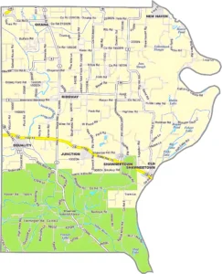 Gallatin County Illinois GIS map showing county boundaries and location