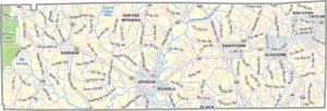 Geneva County Alabama GIS Map Showing County Boundaries