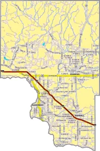 Gooding County Idaho GIS Map showing county boundaries, cities, roads, and geographic features.