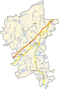 Greene County Alabama GIS Map Showing County Boundaries