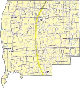 Greene County Illinois GIS map showing county boundaries and location