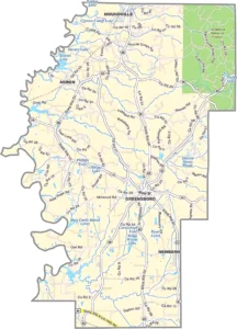 Hale County Alabama GIS Map Showing County Boundaries