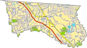 Hamilton County Florida GIS Map showing county boundaries, highways, cities, and landmarks.