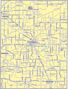 Hamilton County Illinois GIS map showing county boundaries and location