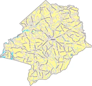 Hancock County Georgia GIS Map showing county boundaries, major roads, cities, highways, rivers, and geographic features.