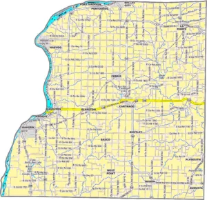 Hancock County Illinois GIS map showing county boundaries and location
