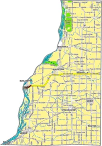 Henderson County Illinois GIS map showing county boundaries and location