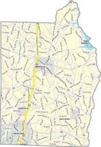Henry County Alabama GIS Map Showing County Boundaries