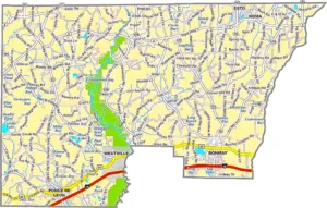 Holmes County Florida GIS Map showing county boundaries, roads, and geographic features.