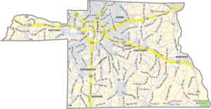Houston County Alabama GIS Map Showing County Boundaries