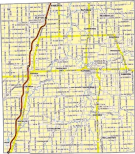 Iroquois County Illinois GIS map showing county boundaries and location