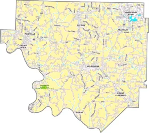 Izard County Arkansas GIS Map showing county boundaries, roads, cities, and geographic features.