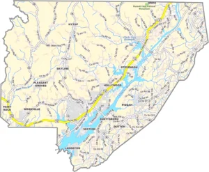 Jackson County Alabama GIS Map Showing County Boundaries