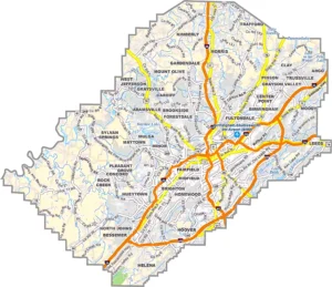 Jefferson County Alabama GIS Map Showing County Boundaries