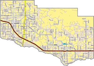 Jerome County Idaho GIS Map showing county boundaries, roads, communities, and geographic features.