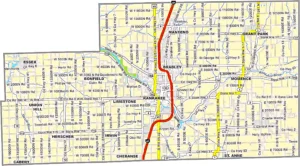 Kankakee County Illinois GIS map showing county boundaries and location