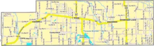 Kiowa County Colorado GIS Map showing county boundaries, cities, roads, and geographic features.