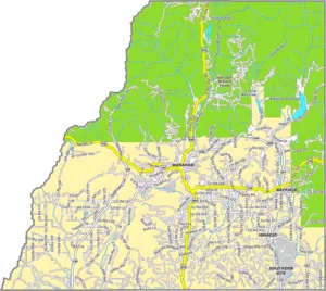 La Plata County Colorado GIS Map showing county boundaries, cities, roads, and geographic features.
