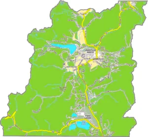 Lake County Colorado GIS Map showing county boundaries, cities, roads, and geographic features.