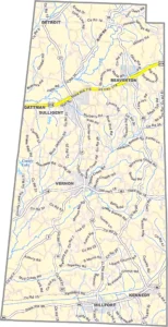Lamar County Alabama GIS Map Showing County Boundaries