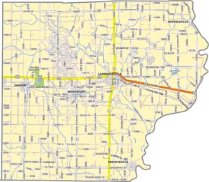 Lawrence County Illinois GIS map showing county boundaries and location