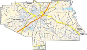 Lee County Alabama GIS Map Showing County Boundaries