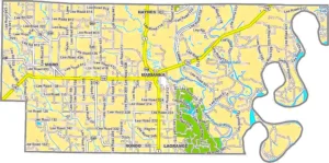 Lee County Arkansas GIS Map showing county boundaries, roads, cities, and geographic features.