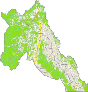 Lemhi County Idaho GIS Map showing county boundaries, roads, communities, and geographic features.