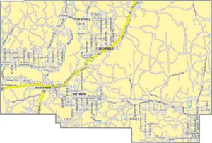 Lincoln County Idaho GIS Map showing county boundaries, cities, roads, and geographic features.