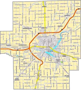 Macon County Illinois GIS map showing county boundaries and location