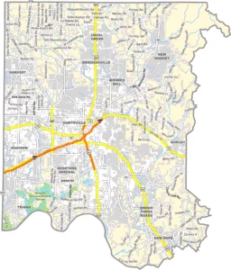 Madison County Alabama GIS Map Showing County Boundaries