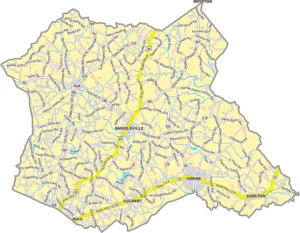 Madison County Georgia GIS Map showing county boundaries, major roads, cities, highways, rivers, and geographic features.