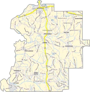 Marengo County Alabama GIS Map Showing County Boundaries