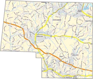 Marion County Alabama GIS Map Showing County Boundaries