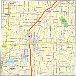 Marion County Illinois GIS map showing county boundaries and location