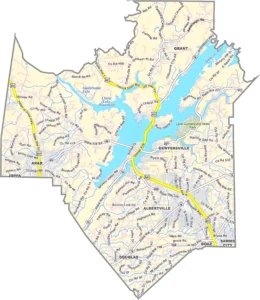Marshall County Alabama GIS Map Showing County Boundaries