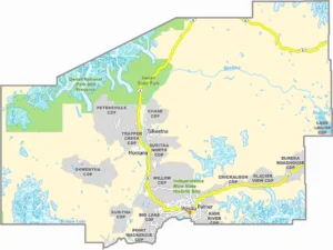 Matanuska-Susitna Borough Alaska Borough Map Showing Boundaries