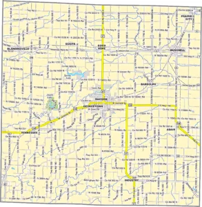 McDonough County Illinois GIS map showing county boundaries and location