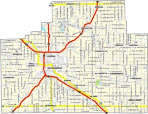 McLean County Illinois GIS map showing county boundaries and location