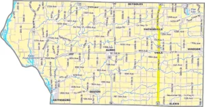 Mercer County Illinois GIS map showing county boundaries and location