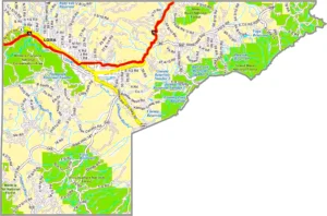 Mesa County Colorado GIS Map showing county boundaries, cities, roads, and geographic features.
