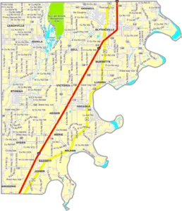 Mississippi County Arkansas GIS Map showing county boundaries, roads, cities, and geographic features.