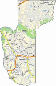 Mohave County Arizona Map showing county boundaries, cities, roads, and natural features.