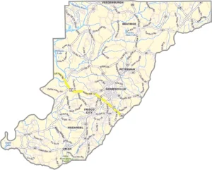 Monroe County Alabama GIS Map Showing County Boundaries